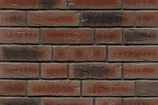 Strangpress-Riemchen BK-R-114-663 (Normalformat (NF)) rot - grau  nuanciert (Klinkerriemchen)