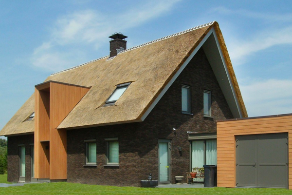 Modernes Einfamilienhaus H1 mit Klinker 105-120-WDF beige - braun - bunt