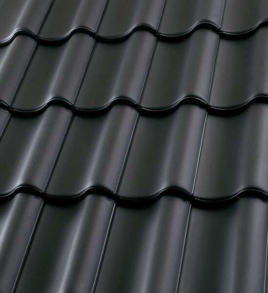 Dachziegel DZ-104-3-4-HFZ anthrazit engobiert (Hohlfalzziegel)