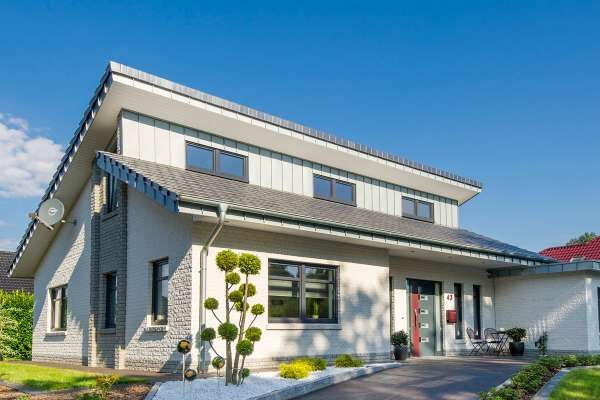 Einfamilienhaus Mit Pultdach H1 mit Klinker 109-106-NF weiß