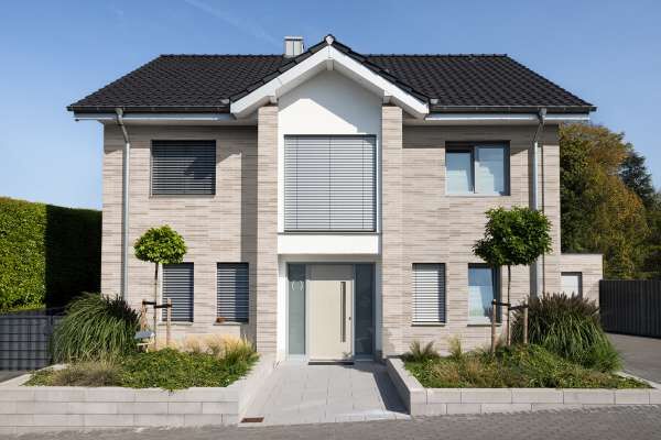 Stadtvilla H5 mit Klinkerriemchen R-118-205-ModF beige bunt