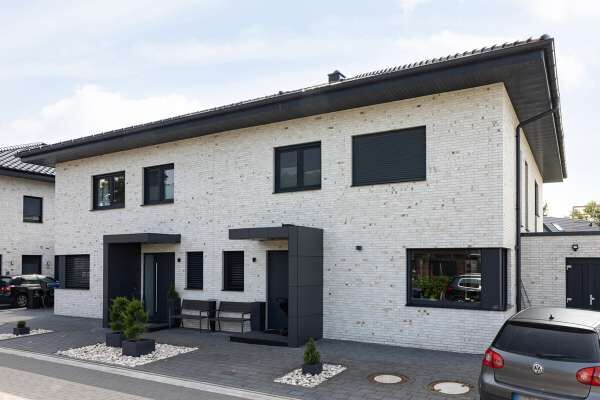 Doppelhaus H4 mit Klinker 104-153-ModF grau - weiß nunaciert
