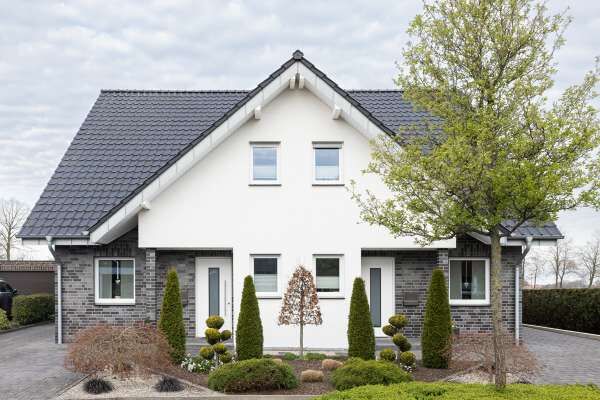 Einfamilienhaus H1 mit Klinker 102-110-NF blau-schwarz