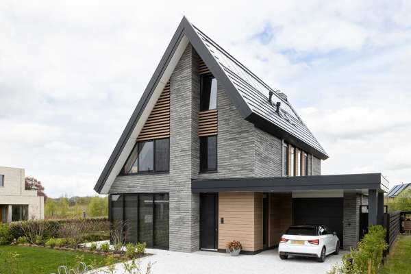 Luxushaus / Einfamilienhaus H12 mit Klinker 118-101-ModF grau nuanciert