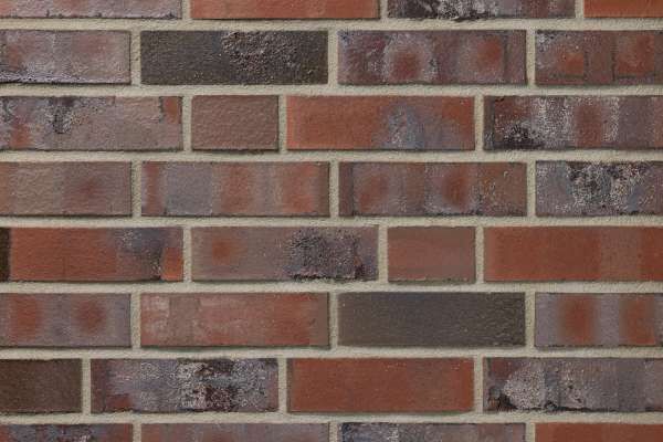 Strangpress-Klinker / Verblender BK-104-224-NF (Normalformat-Klinkerstein (NF)) rot kohle bunt
