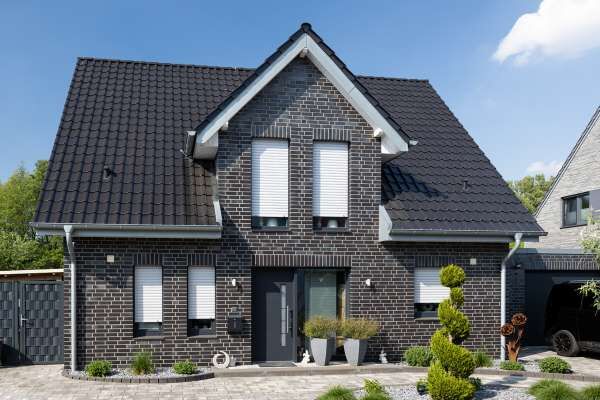 Einfamilienhaus H2 mit Klinker 102-110-NF blau-schwarz