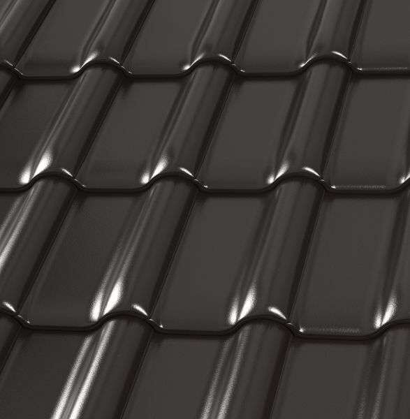 Dachziegel DZ-104-4-4-FDZ schwarz glasiert (Flachdachziegel)