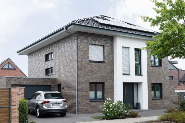 Stadtvilla H4 mit Klinker 104-130-NF blau-braun, Kohle