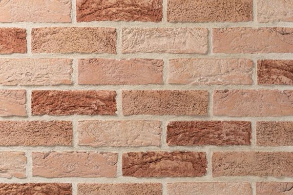 Handform-Riemchen BK-R-105-101-WDF (Waaldickformat (WDF)) rot-bunt (Klinkerriemchen)