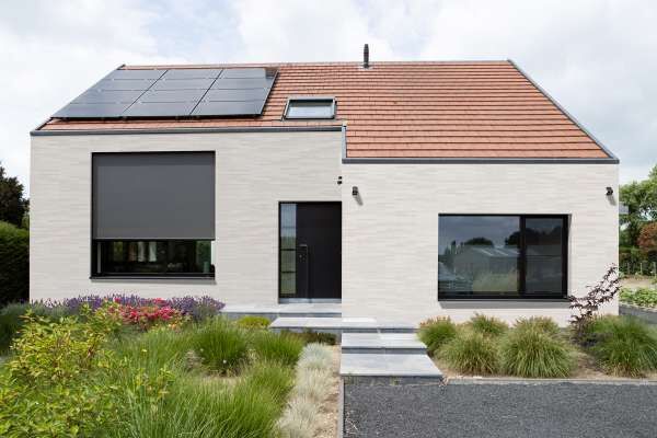 Einfamilienhaus H1 mit Klinkerriemchen R-118-200-ModF weiß bunt