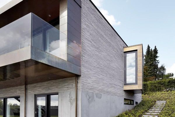 Bauhaus H1 mit Klinker 121-110-ModF grau - weiß nuanciert