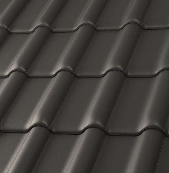 Dachziegel DZ-104-4-2-FDZ anthrazit engobiert (Flachdachziegel)