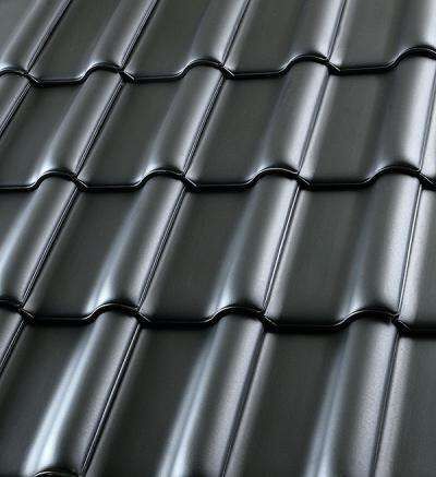 Dachziegel DZ-104-7-7-FDZ anthrazit engobiert (Flachdachziegel)