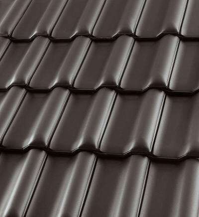 Dachziegel DZ-104-6-2-FDZ braunschwarz engobiert (Flachdachziegel)