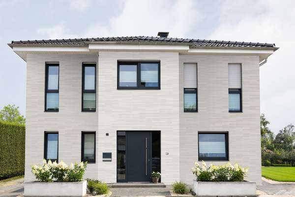 Stadtvilla H2 mit Klinkerriemchen R-118-200-ModF weiß bunt