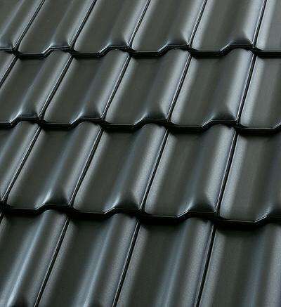 Dachziegel DZ-104-6-3-FDZ anthrazit engobiert (Flachdachziegel)
