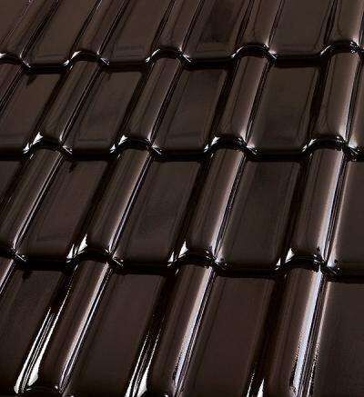 Dachziegel DZ-104-7-5-FDZ braunschwarz glasiert (Flachdachziegel)