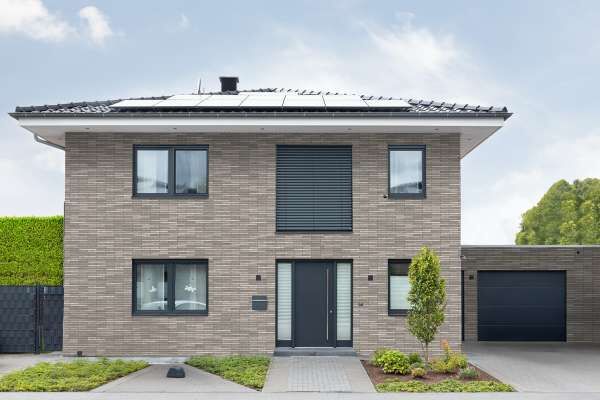 Stadtvilla H1 mit Klinkerriemchen R-118-206-ModF grau bunt