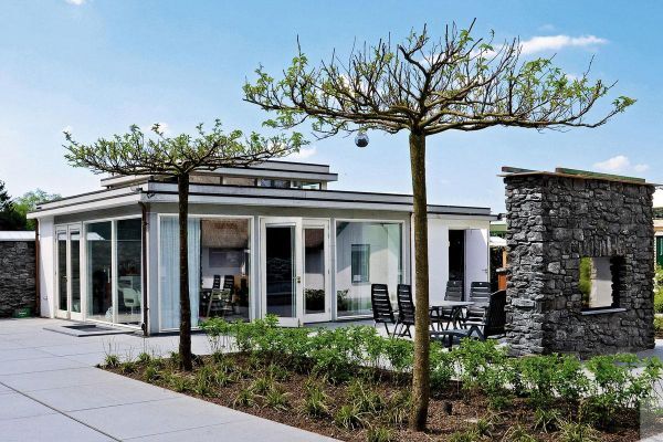 Einfamilienhaus H1 mit Naturstein-Optik Verblender 123-106-GP-ModF anthrazit, grau nuanciert