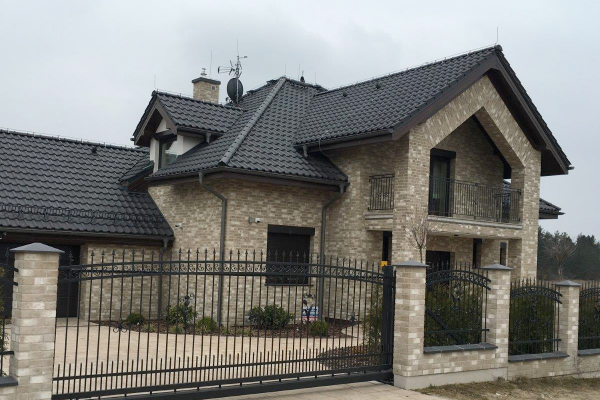 Einfamilienhaus H1 mit Klinker 105-134-WDF grau - beige nuanciert