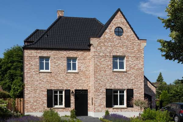 Doppelhaus H1 mit Klinker 128-152-ModF rot weiß bunt