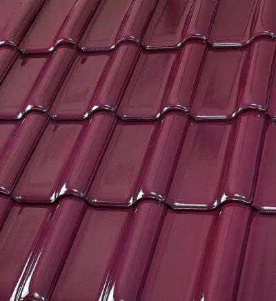 Dachziegel DZ-104-7-4-FDZ burgunderrot glasiert (Flachdachziegel)
